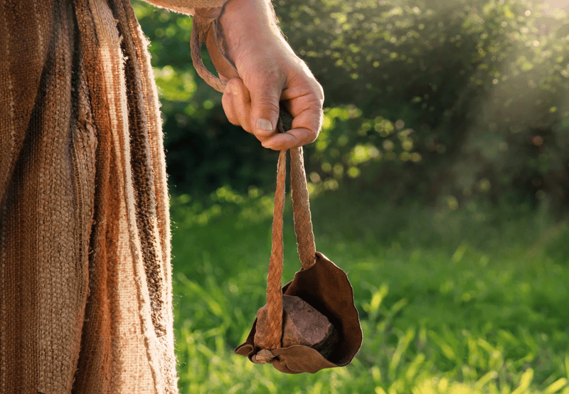 a hand holding a slingshot