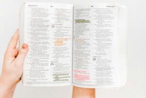 hands holding a bible